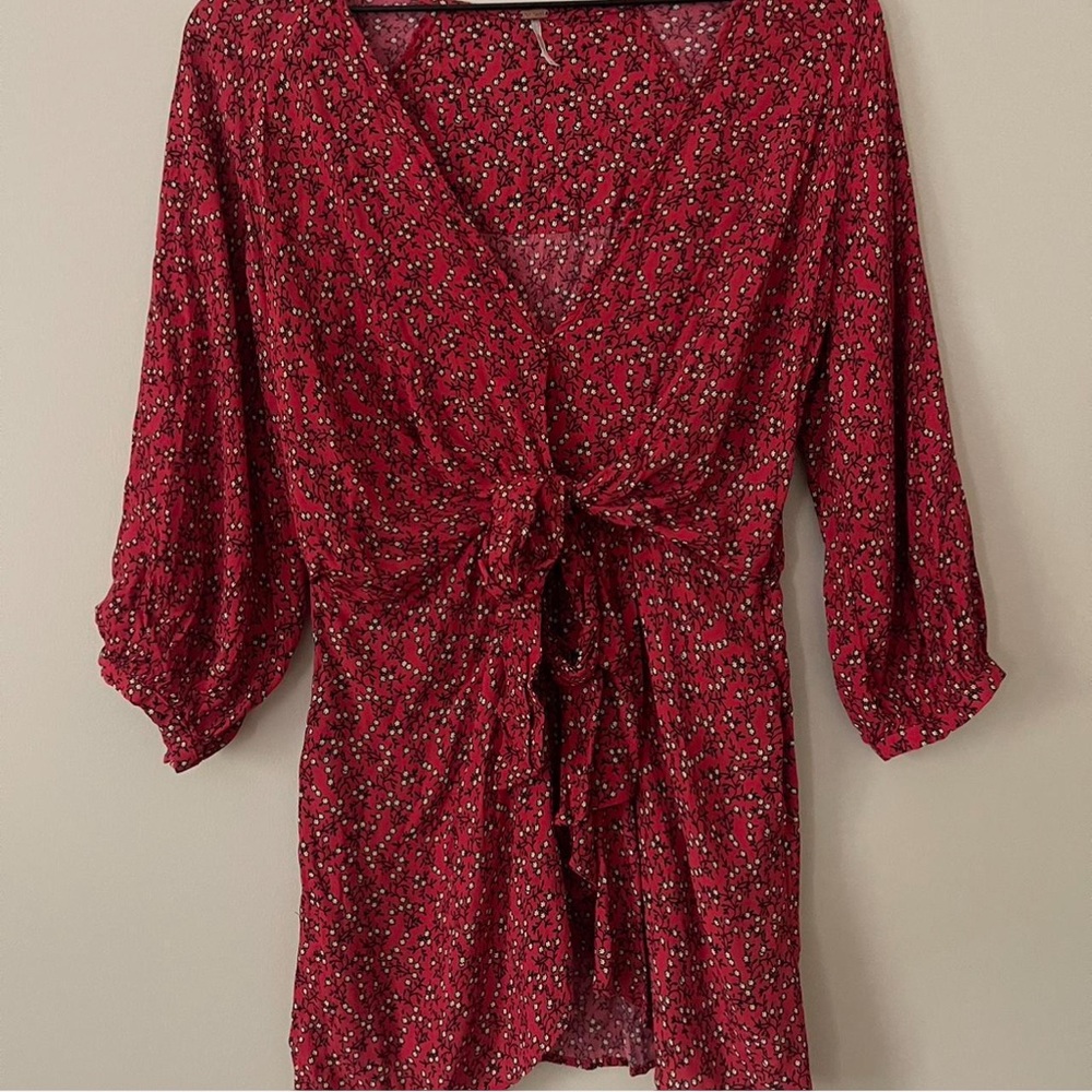 Free People Clara Ditsy Floral Tunic Dress Pockets Size Small